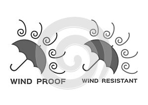 Wind proof and resistant icon vector