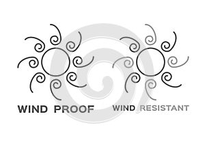 Wind proof and resistant icon vector