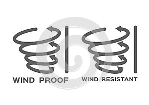 Wind proof and resistant icon vector