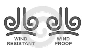 Wind proof and resistant icon vector