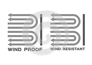 Wind proof and resistant icon vector