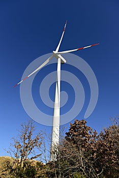 Wind propeller for electricity at blue sky