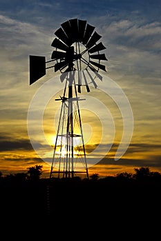 Wind Pump at Sunrise