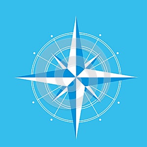 Wind rose compass diagram vector for infographics