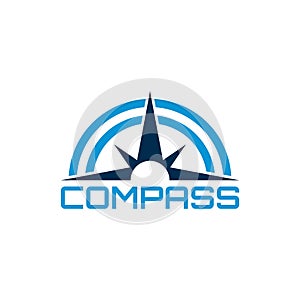 Wind rose compass icon isolated on white background