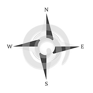 Wind Rose Compass vector icon. North West East South Star. photo