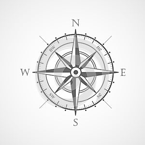 Wind rose compass vector symbol