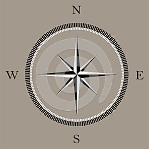 Wind rose compass vector symbol