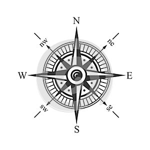 Wind Rose Compass on White Background. Vector