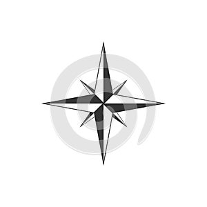 Wind rose icon isolated. Compass icon for travel. Navigation design