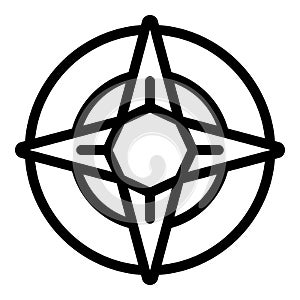 Wind rose icon, outline style