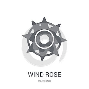 Wind rose icon. Trendy Wind rose logo concept on white background from camping collection