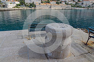 Wind rose on a pillar in the old town of Dubrovnik