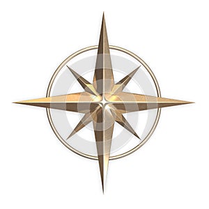 Wind rose sign 3d rendering