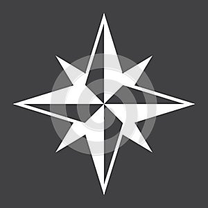 Wind rose solid icon, navigation and travel