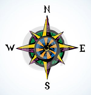 Wind rose. Vector drawing icon