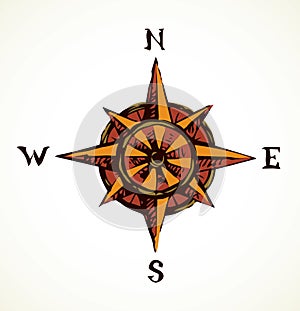 Wind rose. Vector drawing icon