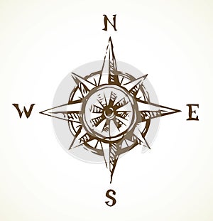 Wind rose. Vector drawing icon