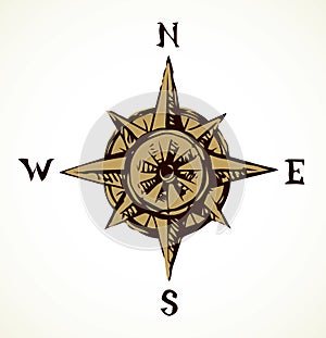 Wind rose. Vector drawing icon
