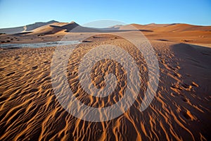 The wind shapes the sand dune, Sossusvlei, Namibia