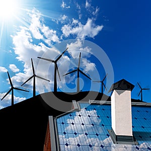 Wind and Solar Energy Concept