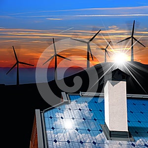 Wind and Solar Energy Concept
