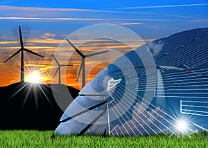 Wind and Solar Energy Concept