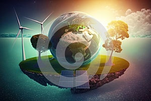 wind and solar renewable green energy