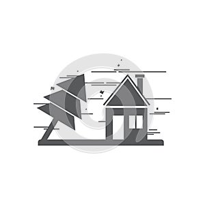 Wind storm. Vector illustration decorative design