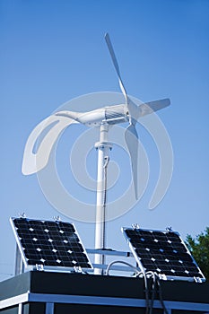 Wind and Sun Power Generator. Compact portable device. House power station