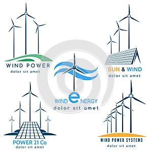 Wind and Sun Power Making Logo