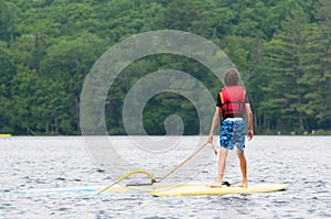 Wind surfing boy