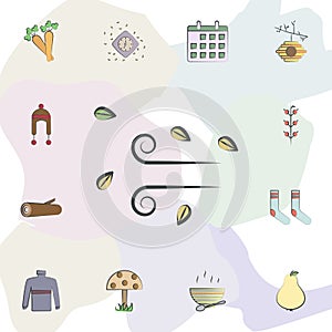 Wind swerve icon. Universal set of autumn for website design and development, app development photo