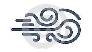 Wind Swirl Outline Icon, Air Movement Weather Element Vector, vector design Generative AI