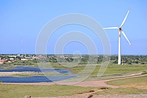 Wind towers for the generation of electric energy in the coast of the Brazilian northeast.