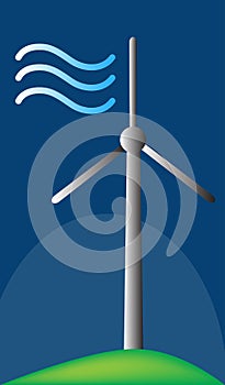 Wind Tubine Engine Going Green Illustration Logo