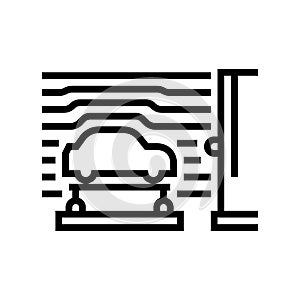 wind tunnel car line icon vector illustration