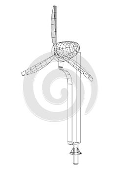 Wind Turbine Architect blueprint - isolated