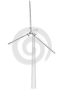 Wind Turbine Architect blueprint - isolated