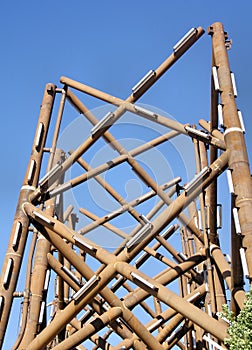 A wind turbine base being constructed on the River Tyne