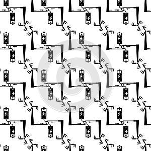 Wind turbine battery charging pattern seamless vector