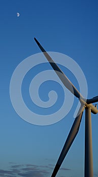 Wind turbine with beautiful blue sky, Portoscuso,south Sardinia photo