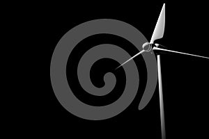 Wind turbine on a black background