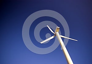 Wind turbine on blue.