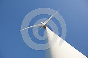 Wind turbine and blue sky