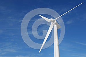 Wind turbine blue sky 3d ecology