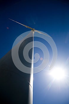 Wind turbine and blue sky.JH