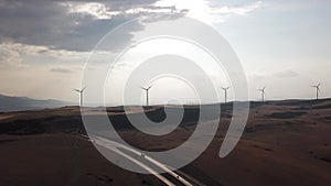 Wind turbine cinematic drone flight alterative sources