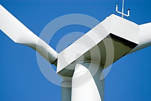 Wind turbine closeup.