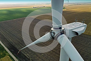 Wind turbine, closeup. Alternative energy source